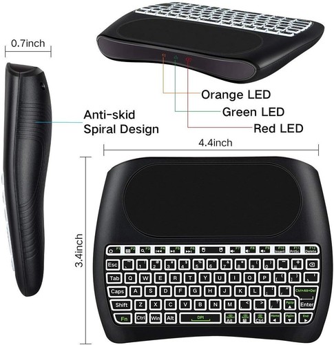 D8 Wireless Mini Keyboard With Touchpad - Integrated Colorful LED Backlight - Picture 6 of 8