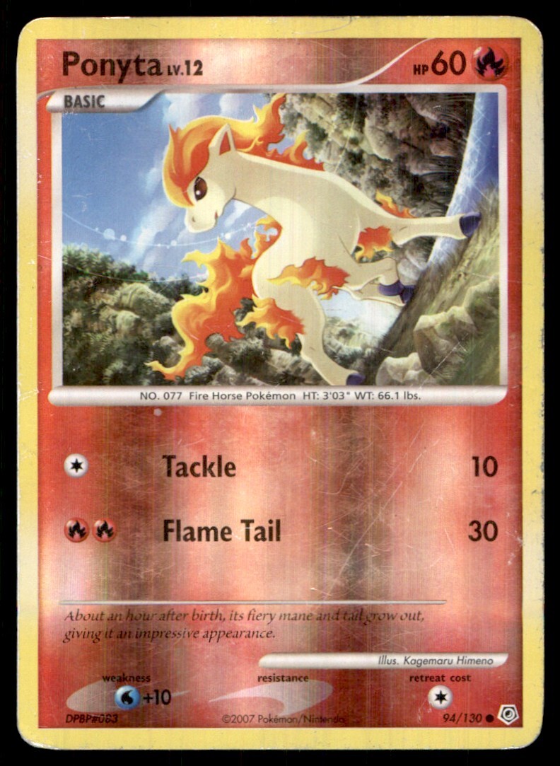 2007 Diamond & Pearl Reverse Holo Ponyta Basic/Common #94