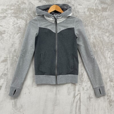 Lululemon Women's 4 Bliss Break Hoodie Heathered Dark Gray French Terry Full Zip