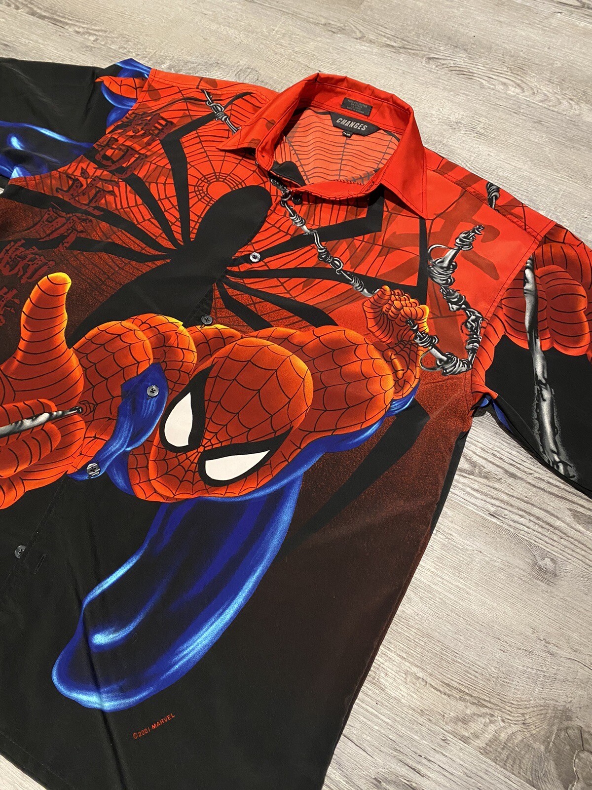 Vintage 2001 Marvel Changes Spiderman Button Up S… - image 2