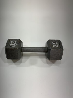 cast iron buy 20 lb dumbbells 20lb Cast Iron Hex Dumbell Weight Gym Lifting Single Exercise Good  Condition