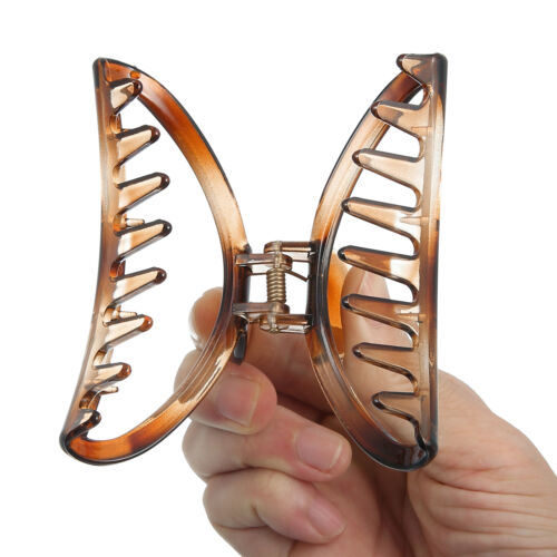 Claw Clip Hair Accessories No Slip Plastic Brown for Women Girls Hair Clip 3.7" - Picture 4 of 6