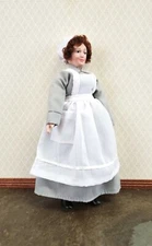 Dollhouse Miniature Maid Cook Housekeeper Doll Porcelain Poseable 1:12 Scale