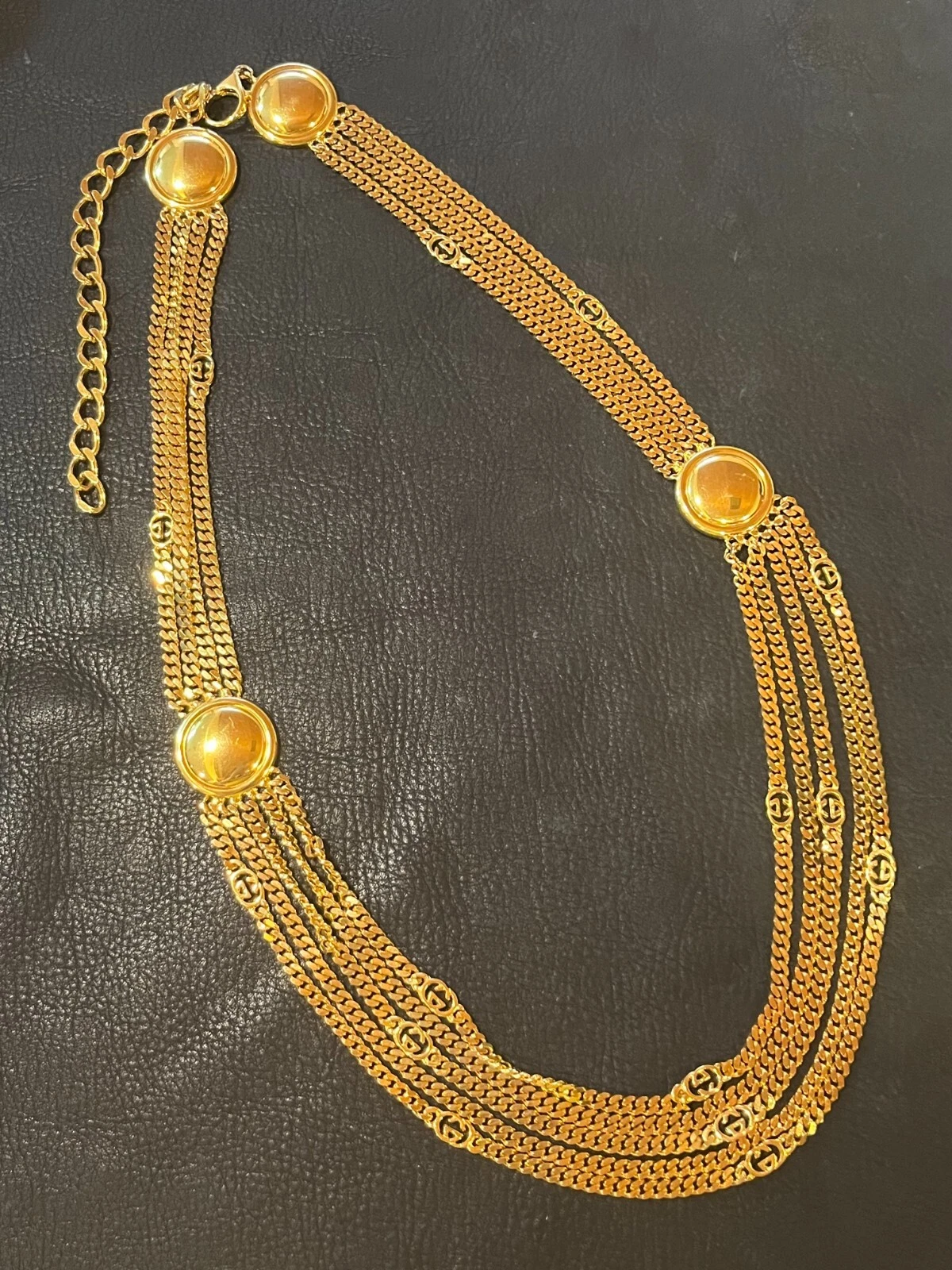 GUCCI BELT Chaîne AUTH Logo Marque Vintage Rare GP Gold GG Collier OLD GUCCI ITALY