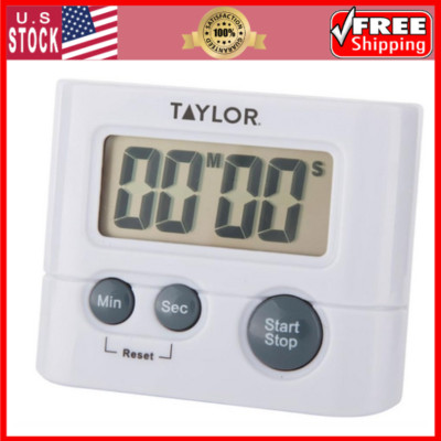 Taylor Digital Timer, Displays up to 99 Minutes, 59 Seconds, White