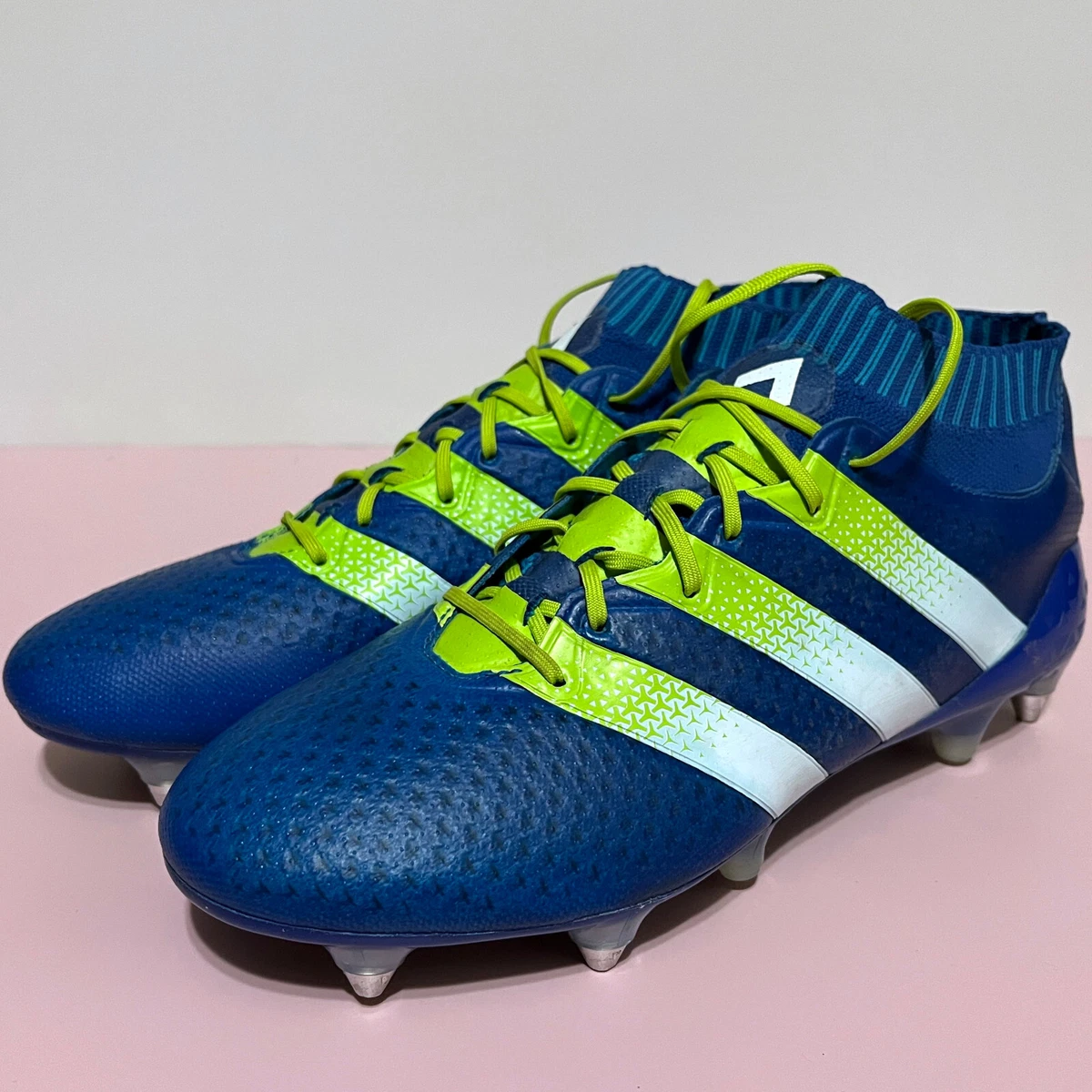 ADIDAS ACE 16.1 Primeknit SG AQ2547 Blue Mens Soccer Cleats Football Size US 9