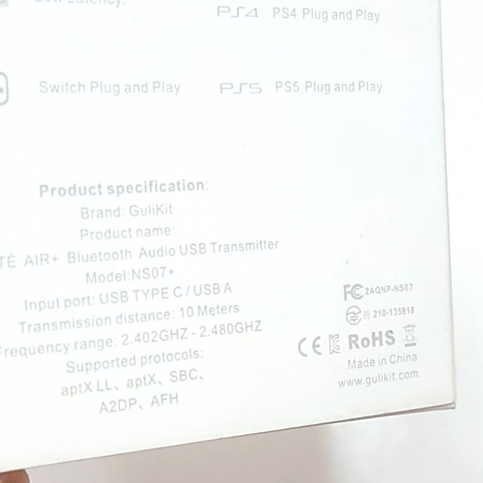 GuliKit Route Air+ Bluetooth Audio USB Transmitter For Nintendo Switch - Image 3 of 4