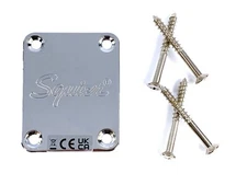 Real Fender Squier Strat SCRIPT NECK PLATE w/MOUNTING SCREWS Tele Stratocaster