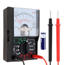 DC AC Voltmeter,Ohm Volt Amp Meter with Test Leads& AA Battery Analog Multimeter