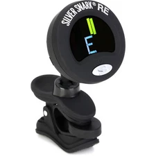 Snark SIL-1 Silver Snark Clip-On USB Rechargeable Chromatic Guitar Tuner, Black