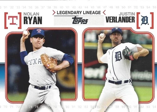 Nolan Ryan/Justin Verlander 2010 Topps Legendary Lineage Insert Card