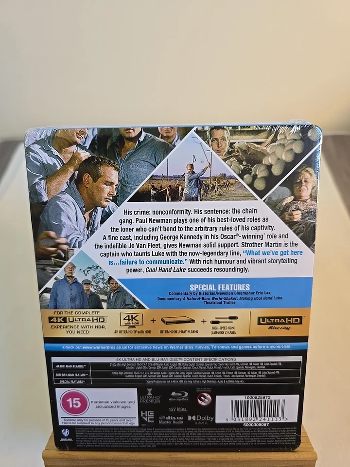 COOL HAND LUKE 4K UHD BLU-RAY STEELBOOK, DISPATCH SAME DAY - Image 3 of 4