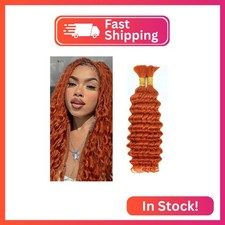 Ginger Boho Human Hair Deep Wave Bulk 22 22 22 Inch 350 Braiding Hair Deep Curly