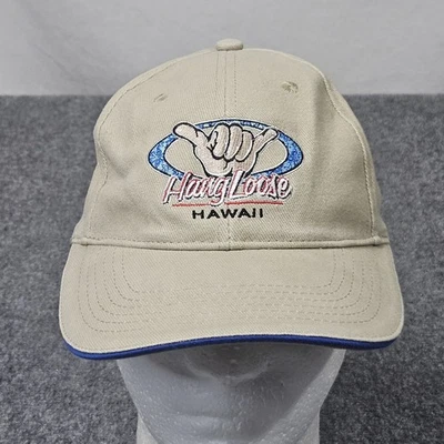 Hang Loose Hawaii Hat Tan Shaka Adjustable Embroidered Skater Surf Beach Dad Cap - Image 1 of 4