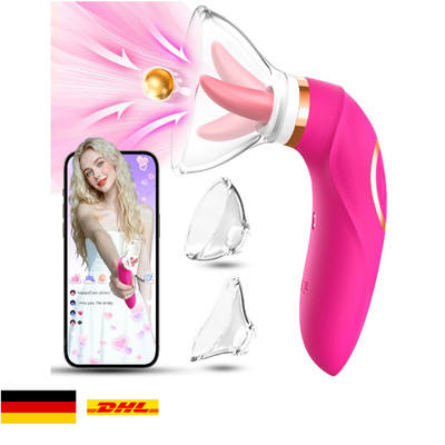 Vibrator für Frauen Klitoris Sauger mit 8 Modis und 5 Zungenleck Modi