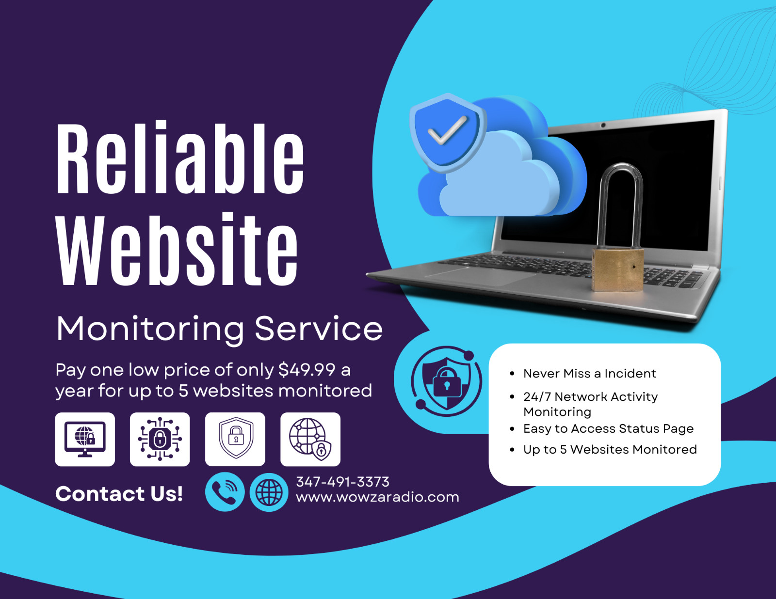 Keep your websites safe & Let us worry about your Website Monitoring