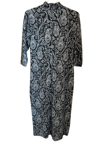 Spartina 449 Womens Size S Naomi Midi Dress Marsh Paisley Knit Grey-Blue - Picture 2 of 6