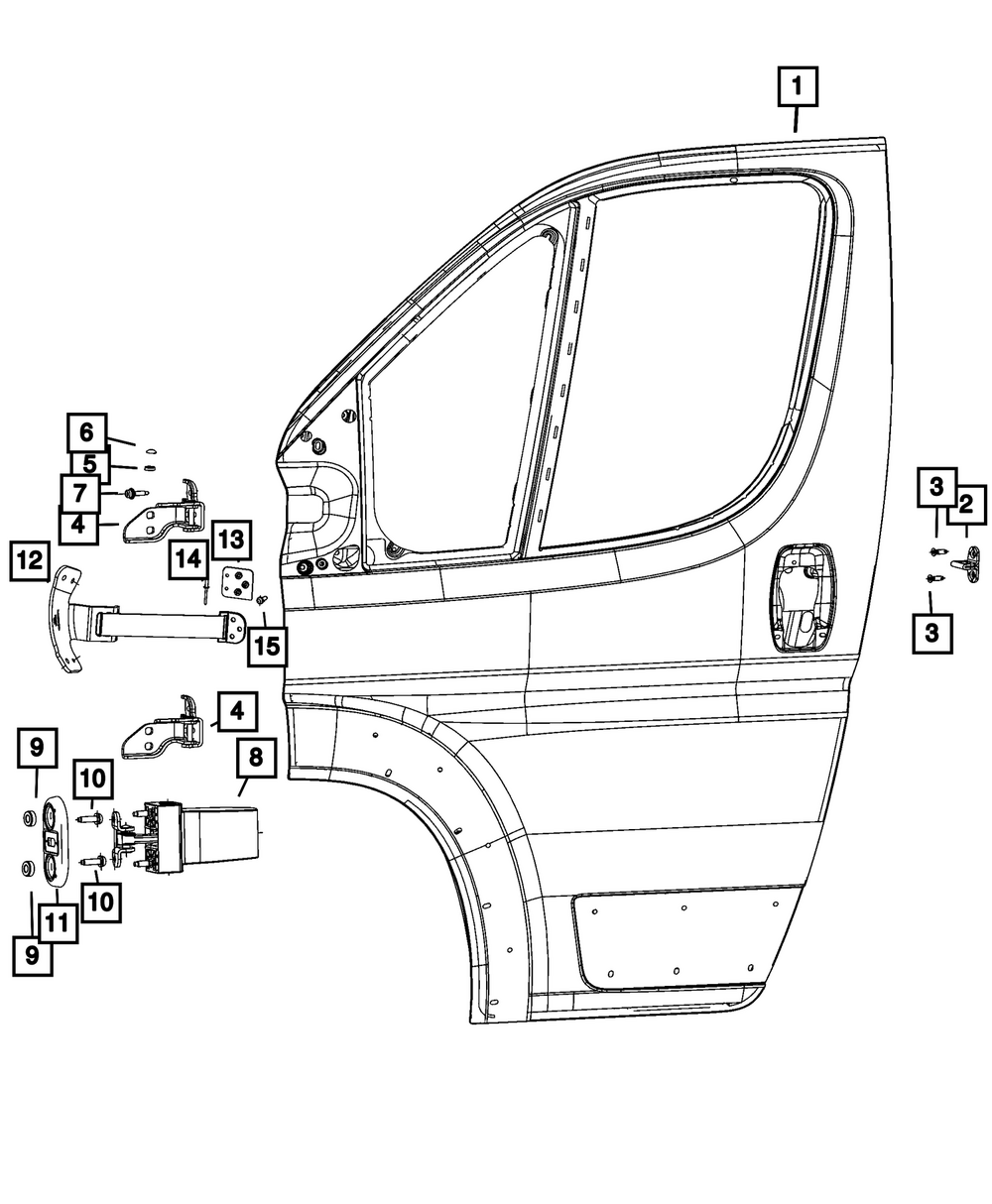 Genuine Mopar Front Door Hinge Left 68135089AB