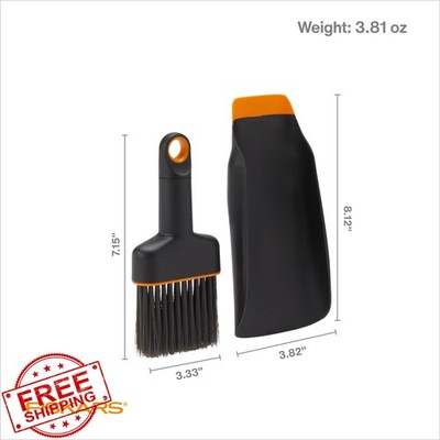 Fiskars Planting Soil Scoop Brush Set Dual-Sided Potting Tool