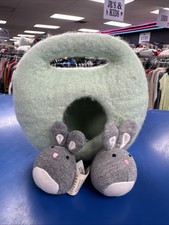 Lovevery The Babbler Bunnies In A Felt Burrow Montessori Toy (Two Bunnies)