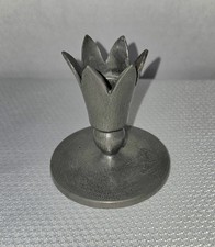 Vintage Edvin Ollers (1888-1959) Pewter Candlestick, Lotus/Flower Shape