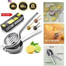 Lemon Squeezer Stainless Steel with Quality Heavy Duty Solid Metal Squeezer ...