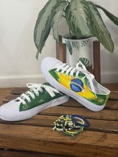 On Brazil Flag Design Low Top Multicolor Athl...