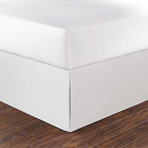 NAUTICA King Bedskirt White 15" Drop Split Corner NIP - 第 1/4 張圖片