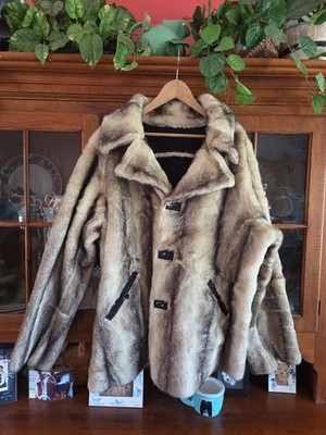 Dennis By Dennis Basso Faux Fur Suede Reversible Coat Jacket Size 1X Black Gray
