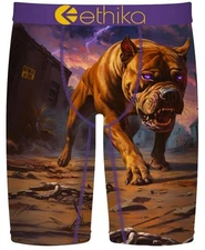 Ethika the Staple "TERROR TERRIER" Mean Dog Purple Eyes Boxers Men's L NIP