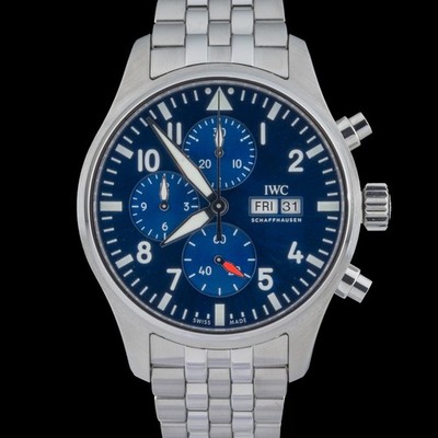 IWC Pilot Chronograph IW378004 Blue 43mm Automatic Men's Watch + Box & Papers