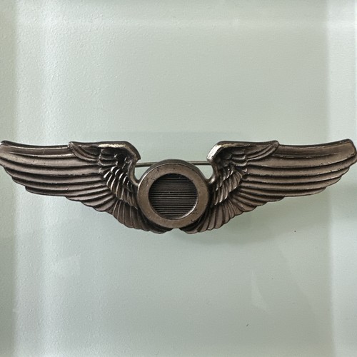 Vintage WWII Era United States Army Air Force 3 1/8" STERLING Observer Wings Pin - Picture 2 of 13