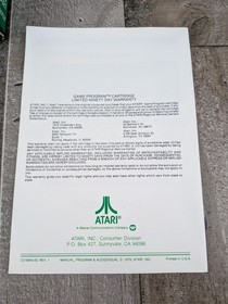 CASINO Atari 2600 Game Box And Manual 