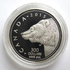 300$ 2015 Kanada 1 Unze 9995er Platin Grizzly Bear