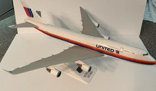 Vintage United Airlines Boeing 747-400 Model Airplane Stand “Saul Bass” 11”
