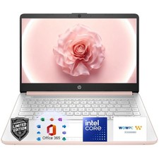 14″Rose Gold Lightweight Laptop, with Office 365 & Copilot AI, Intel Processo...