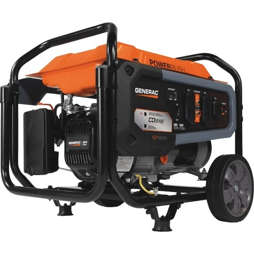 Generac GP3600 3600W Gasoline Powered Recoil Start Portable Generator 7721