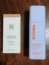Byoma Moisturizing Rich Cream & Beauty of Joseon Daily Tinted Fluid Sunscreen