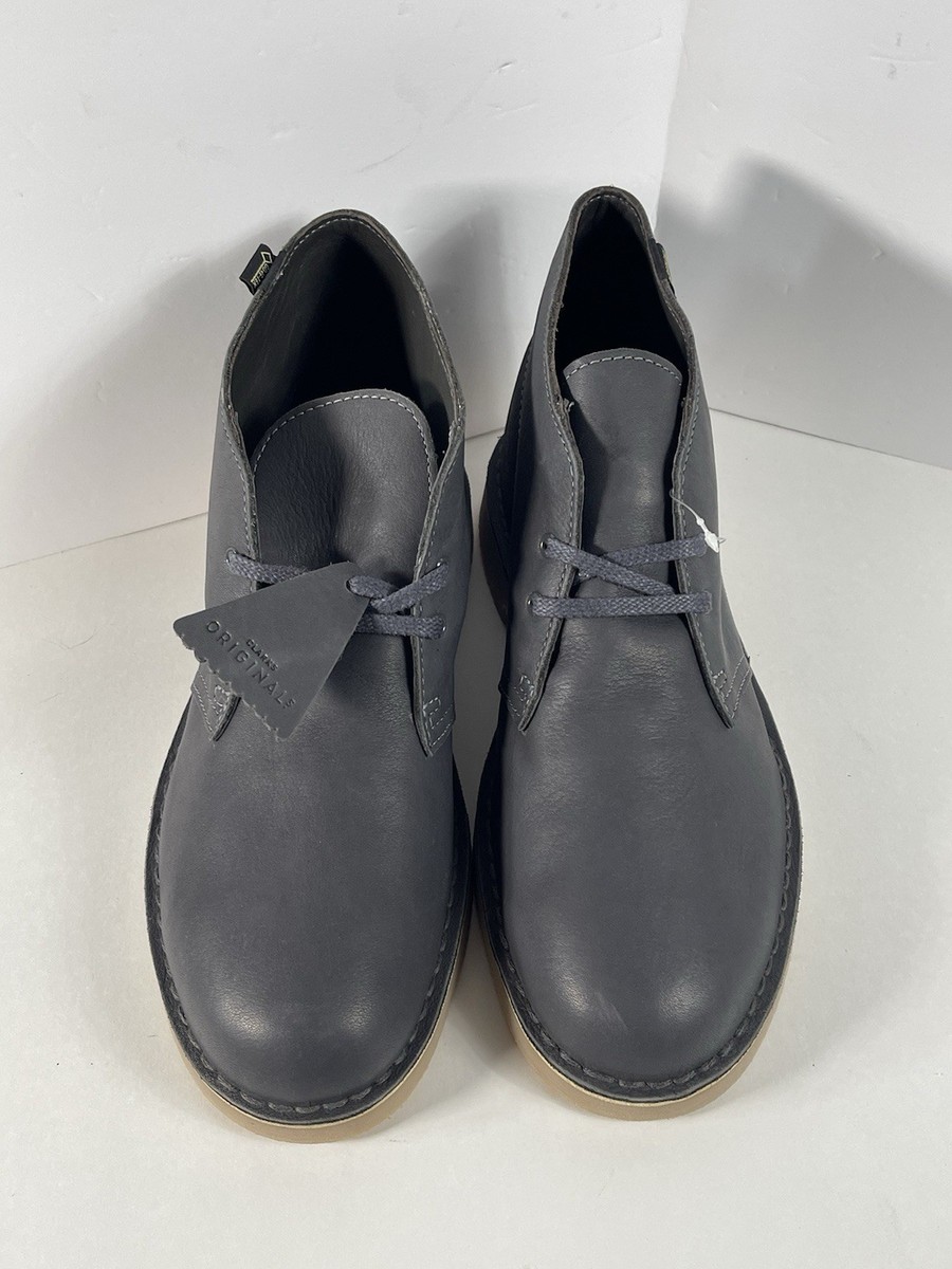 Men's Clarks Original Desert Boots Goretex Slate Grey Leather Size