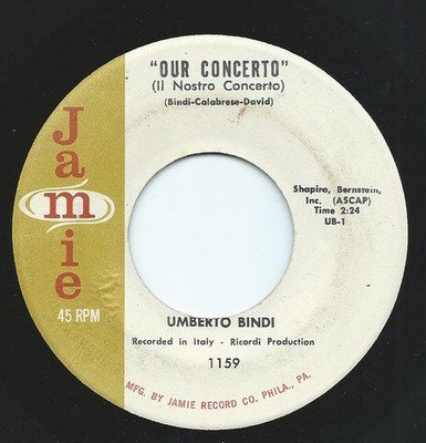 Umberto Bindi - Our Concerto / Let Me Dream - Used Vinyl Record 7 - G8100z