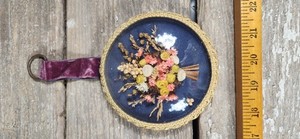 Vintage Dried Flowers Convex Domed Glass Frame