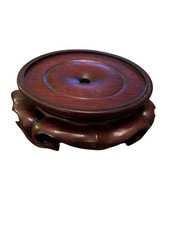 Vintage Chinese Fine Hand Carved Rosewood Stand Vase Display Wood Base 7  