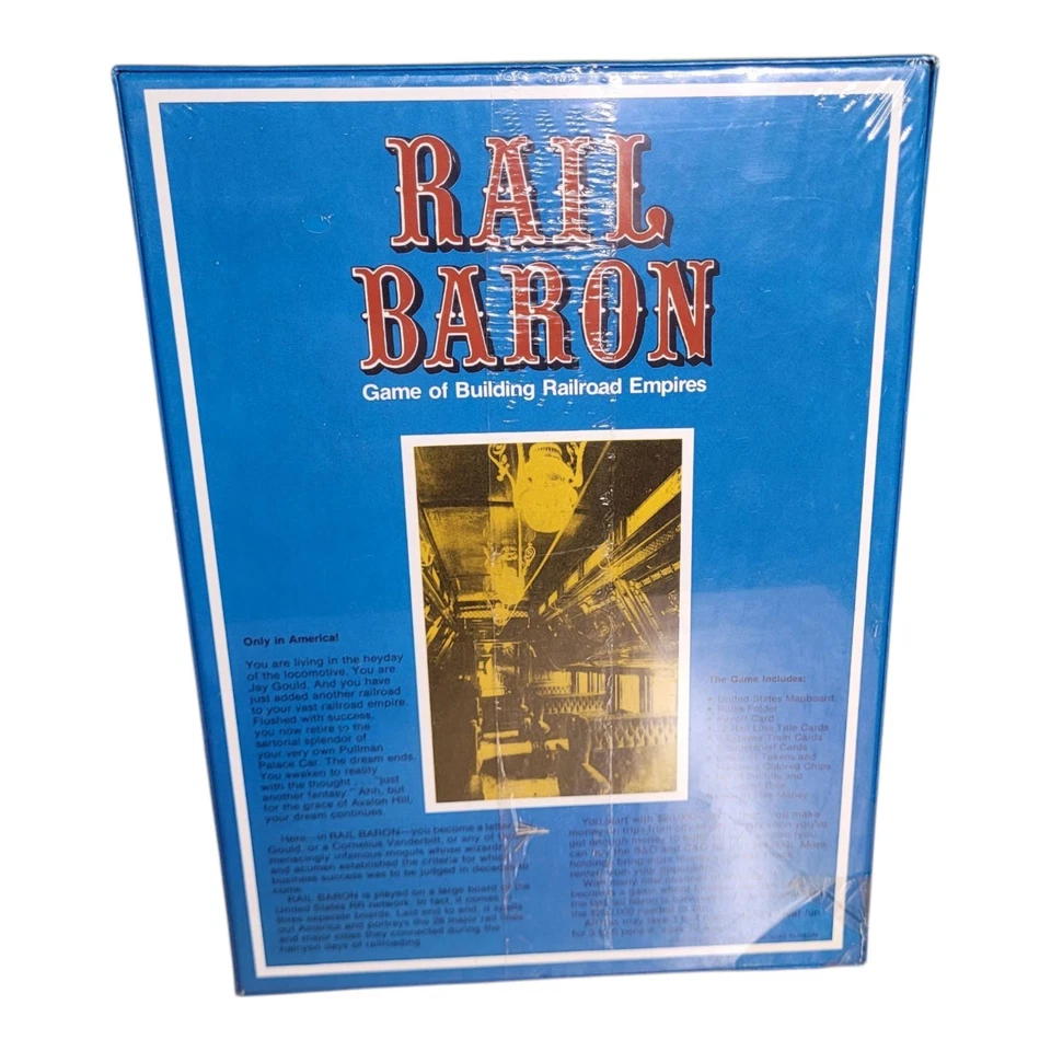 Avalon Hill Board Game Rail Baron 1977 Railroad Train Locomotive New Sealed - Image 2 of 4
