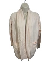 LOFT Womens Xs Blush Light Pink Knit Open Cardigan With Pockets Retail 59.50
