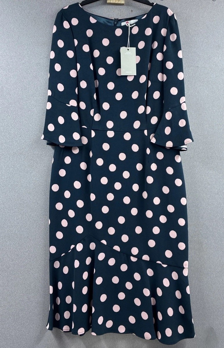 boden blue polka dot dress Women’s 3/4 Ruffle Sleeve Boatneck Navy/Pink US 8 NWT Black Puff Sleeves Gown Entro Size:EU 39 / UK 6 / US 9 What could be better
