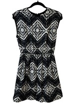 Alice + Olivia Geometric Navy Blue Dress Size 2 Sleeveless Casual Lined Travel