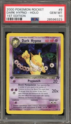Pokemon Dark Hypno Team Rocket 1st Edition Holo Rare #9 PSA 10 Gem Mint