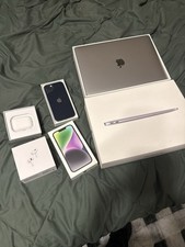 Apple MacBook Air M1 2020 Silver 8GB RAM 13" iPhone 14 125gb AirPods Pro Gen2