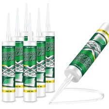 6 Pack Clear Silicone Sealant Caulk, 10.1 oz 100 Waterproof Silicone Sealant...