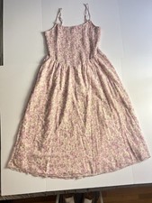 NEW American Eagle Pink Floral Maxi Dress Pockets Adjustable Straps Lined Lg